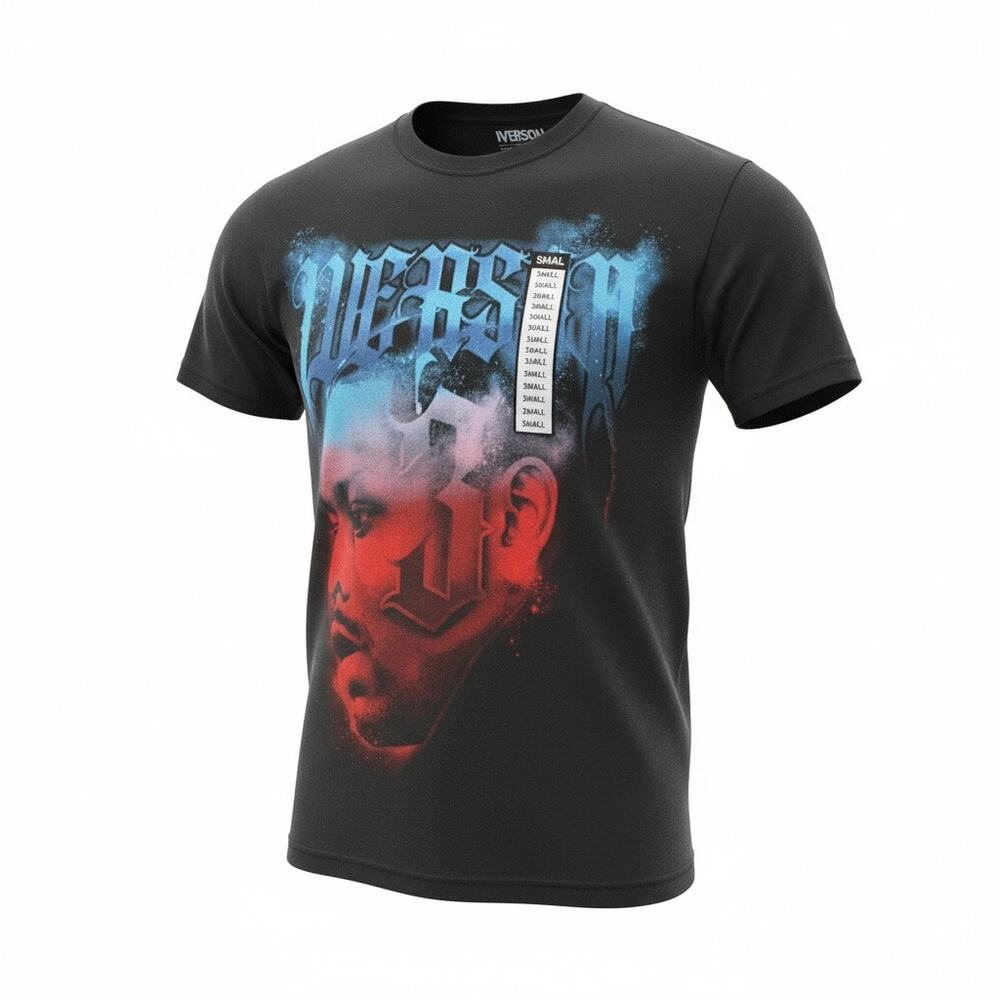 Allen Iverson Graphic T Shirt Black Reebok Small S/P